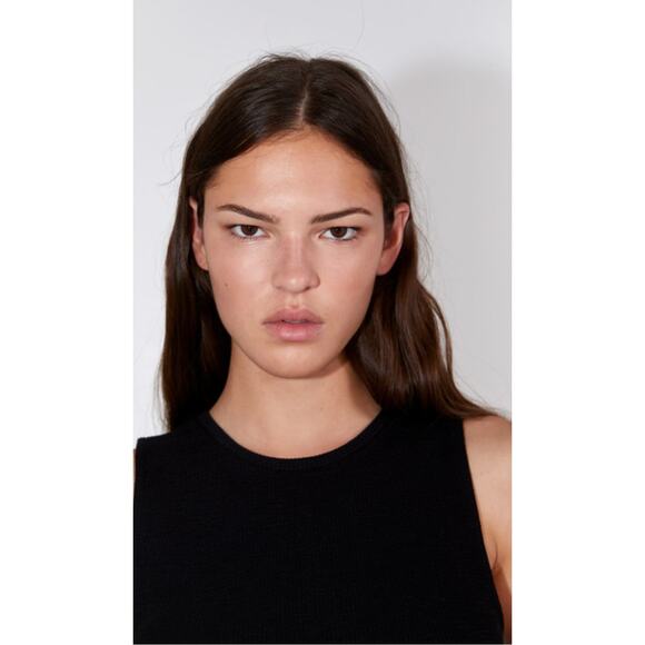 NWT Zara Ribbed Bodycon Dress Black Sleeveless Knit Size M - Picture 3 of 15